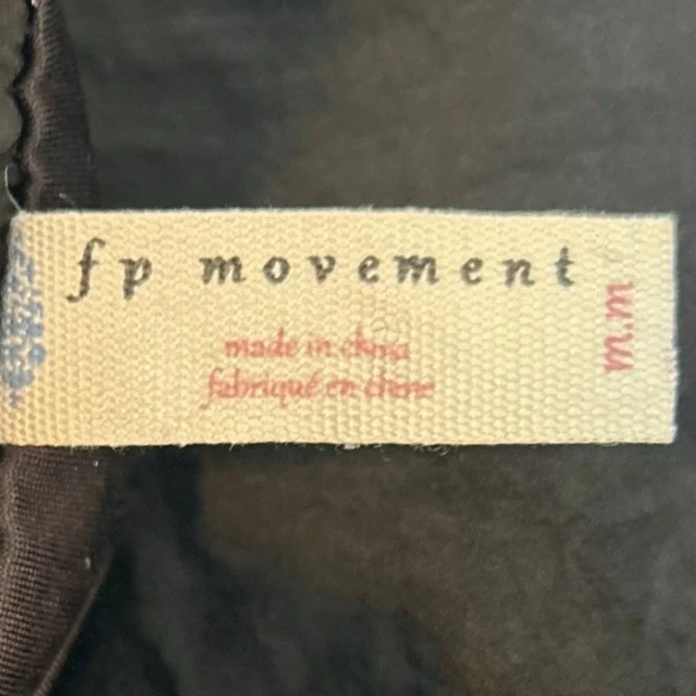 FP Movement Free People The Way Home Shorts Black High Rise Smocked Waist Sz M